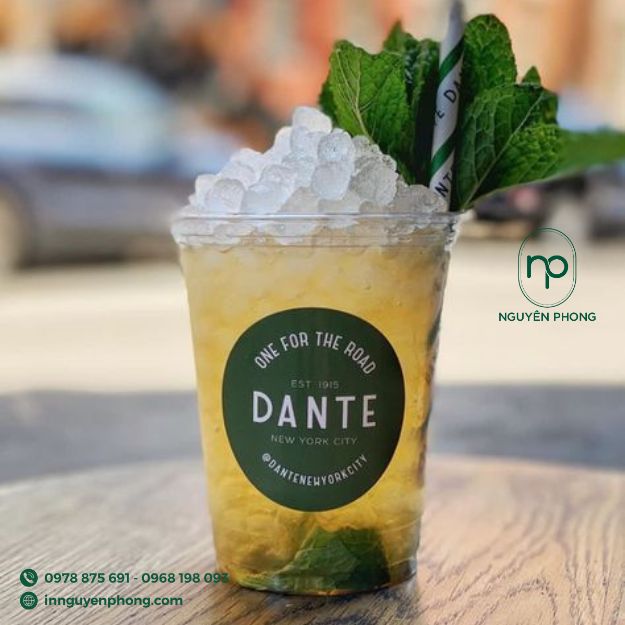 in tem trà chanh dạng hình tròn